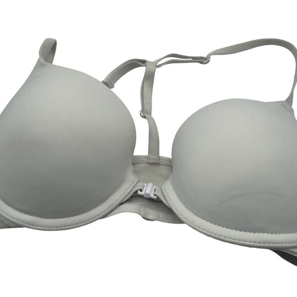 Victorias Secret Pink Wear Everywhere Push Up Bra 32C Lightly Padded Ivory Pink - Picture 2 of 6